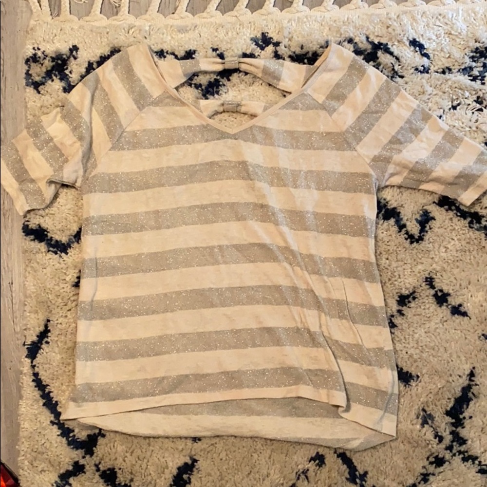 Lauren Conrad striped bow back top